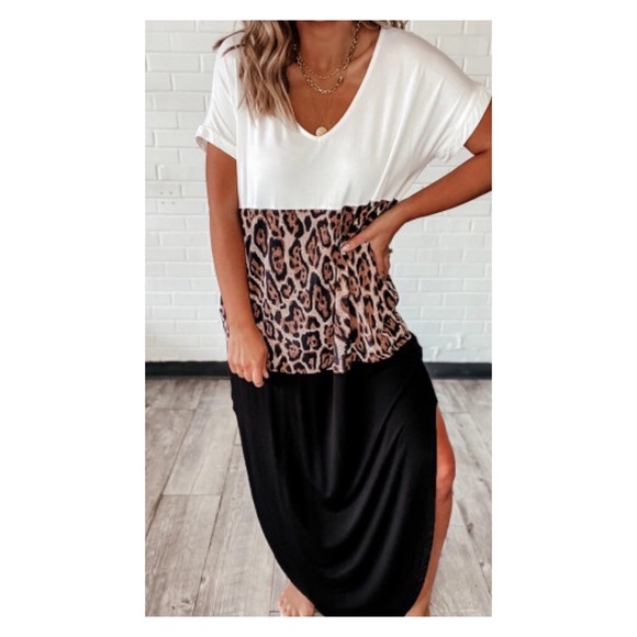 Dresses & Skirts - ✨ Denise leopard color block maxi dress